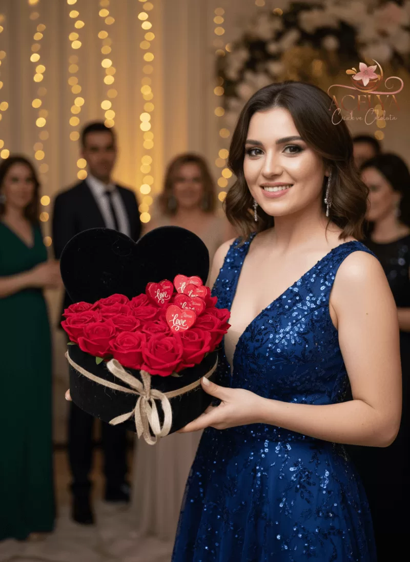 Kalpli Gül Kutusu (Love konsepti)