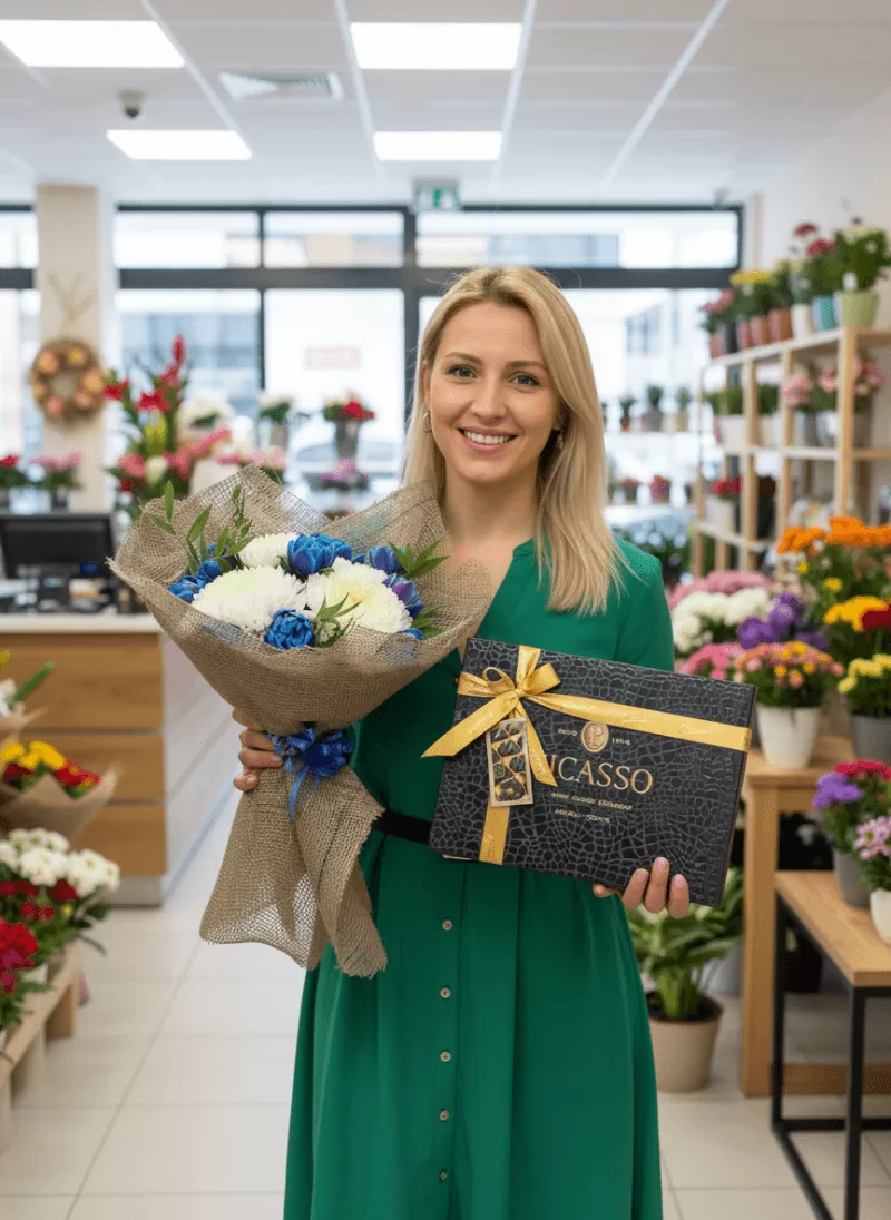 Çiçek + Çikolata Seti