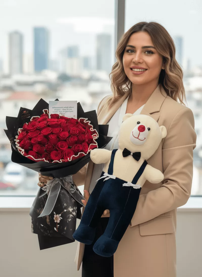 Ayıcıklı Gül + Dev Buket