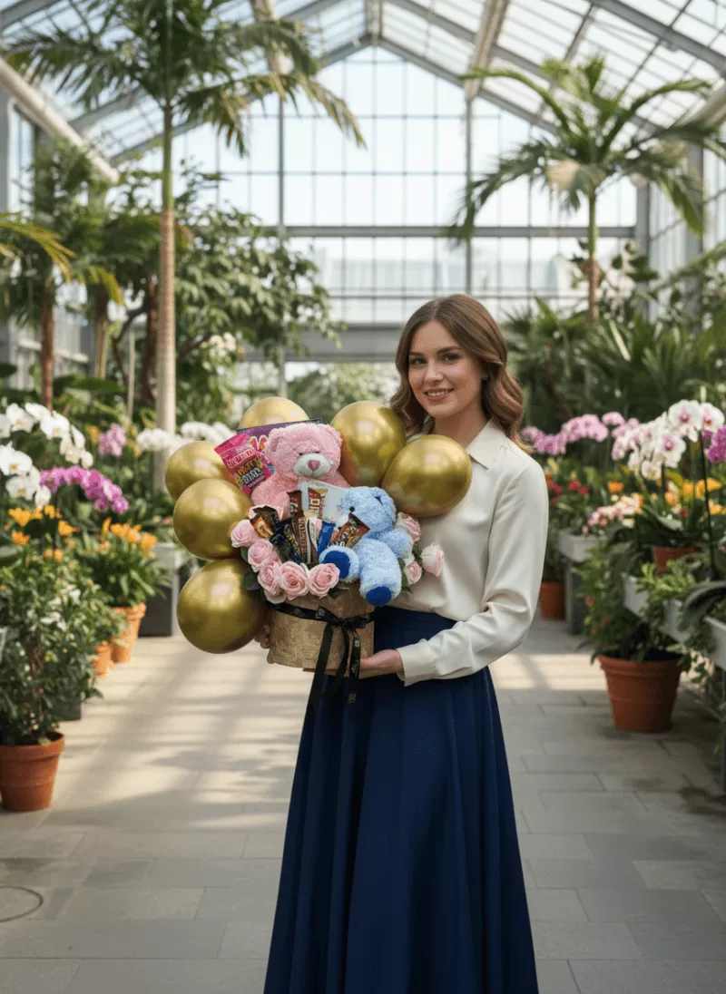 Balonlu Çikolata & Peluş Set – Premium